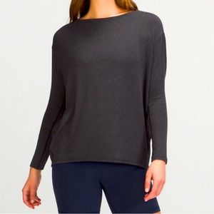 Lululemon back in action ribbed top, size 2